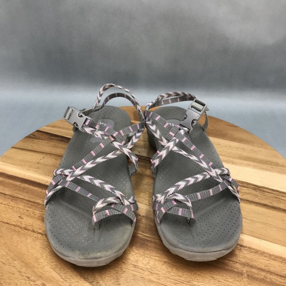 Skechers Reggae Loopy Toe Sandals Womens 11 Brown Buckle Outdoor Adjustable - Picture 2 of 6